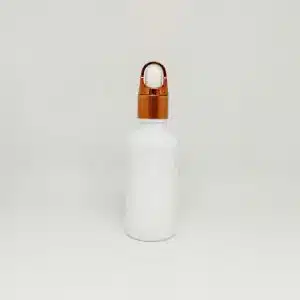 شیشه قطره ۳۰ میل سفید با قطره چکان قلابدار مسی وارداتی و میله قطره