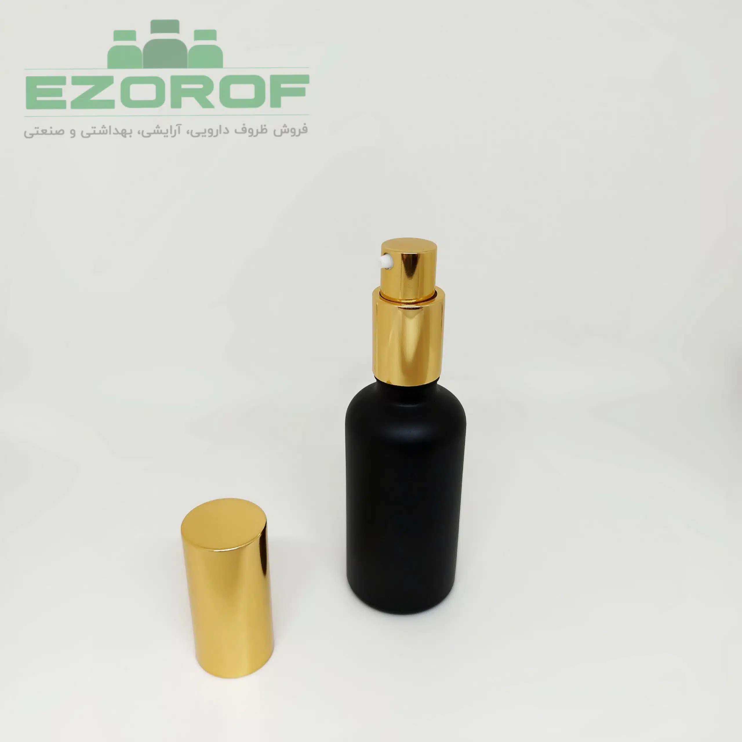 شیشه ۵۰ میل مشکی با والف غلیظ پاش طلایی - Image 2