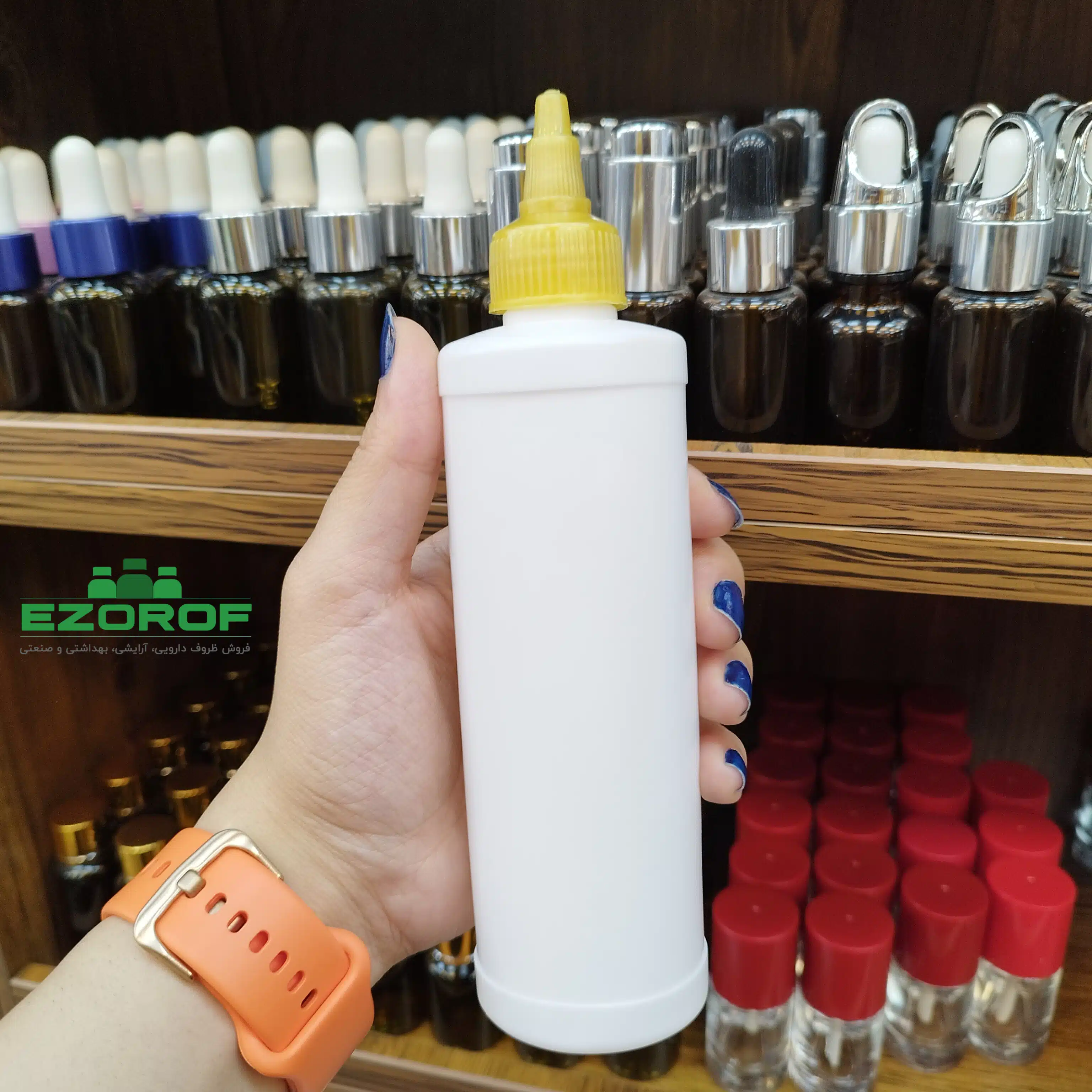 بطری پلی اتیلن ۲۵۰ میل سفید با درب تتویی ۲۴ وارداتی - Image 3