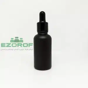 شیشه قطره ۱۰۰ میل مشکی با قطره چکان مشکی آلومینیومی و میله قطره