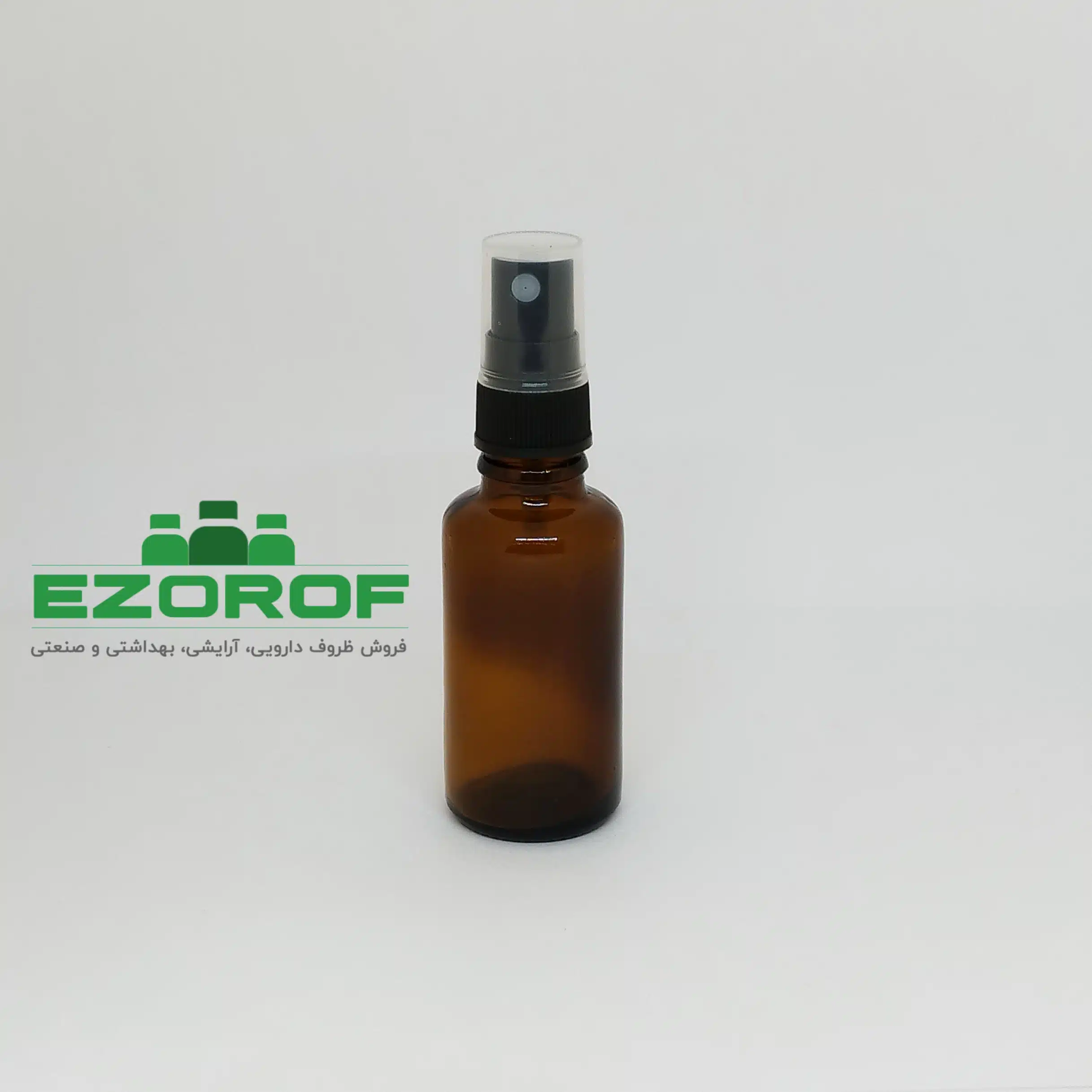 شیشه ۵۰ میل قهوه ای با اسپری ۱۸ مشکی - Image 3
