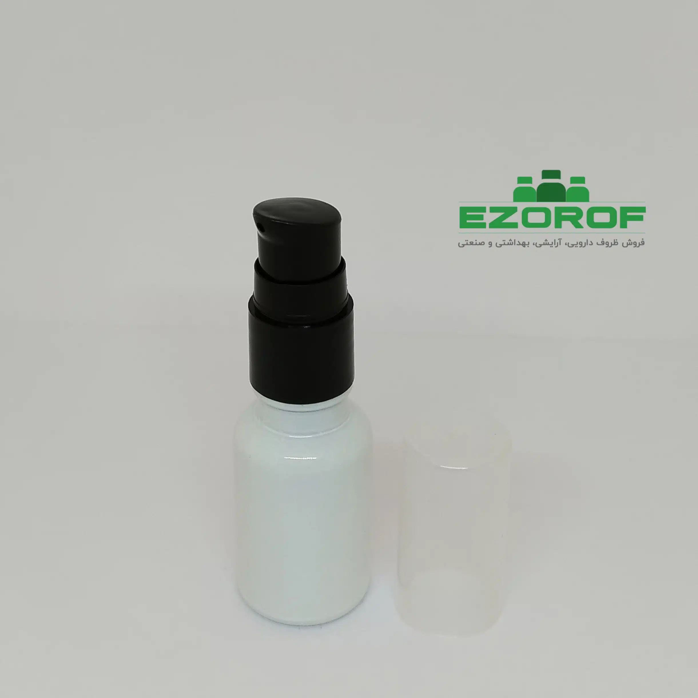 شیشه ۱۸ میل سفید با غلیظ پاش ۱۸ مشکی - Image 3