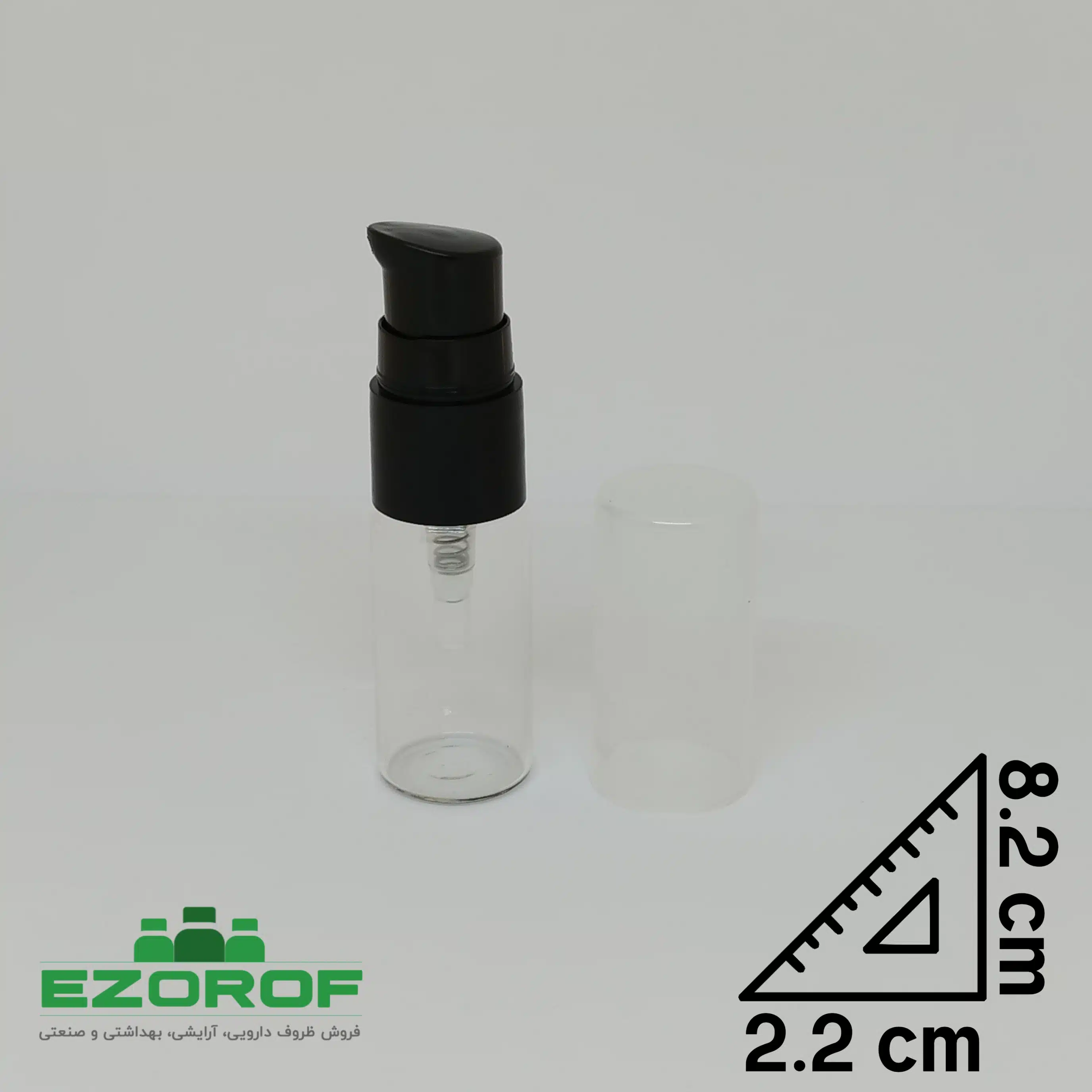 شیشه ویال ۱۰ میل شفاف با غلیظ پاش ۱۸ مشکی - Image 2