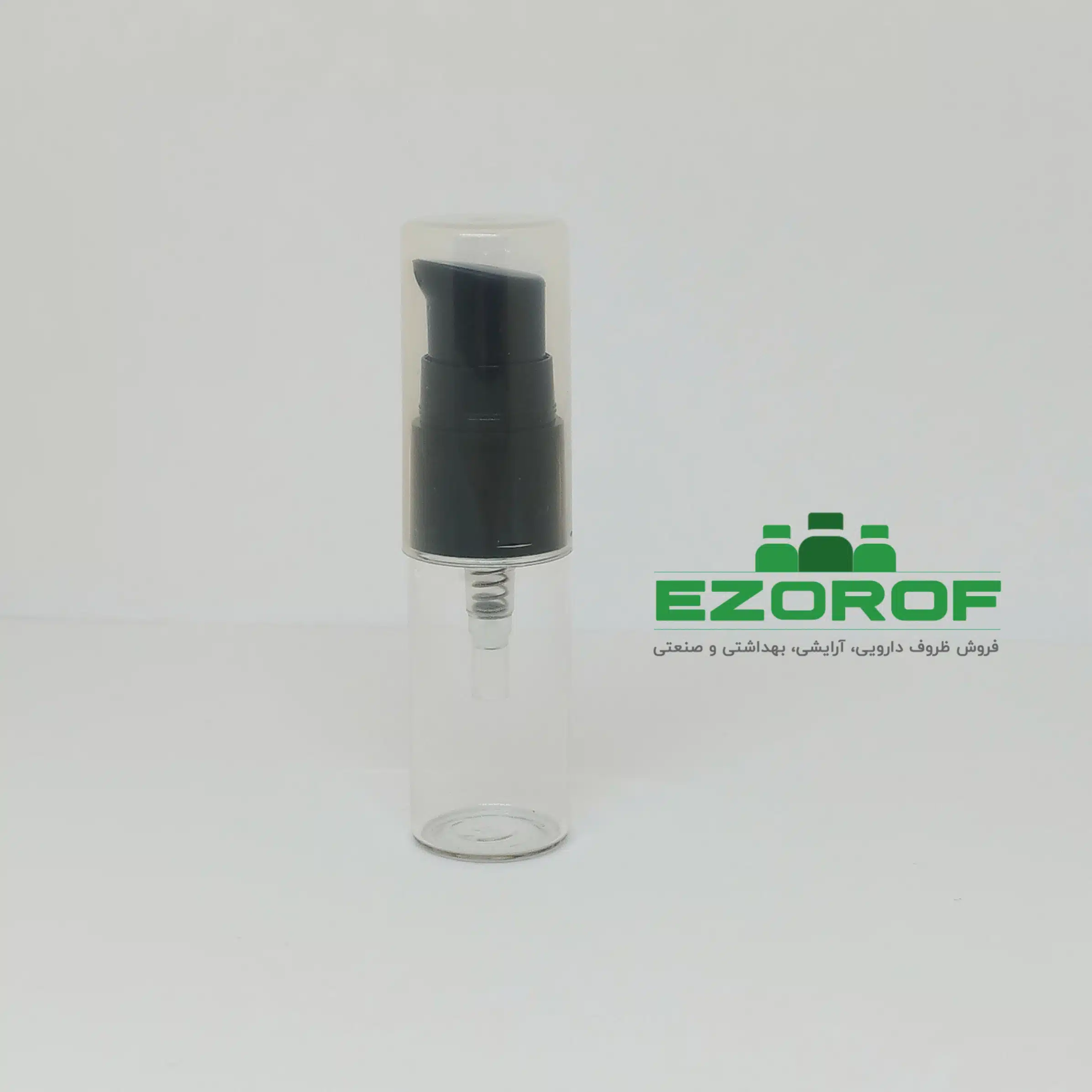 شیشه ویال ۱۰ میل شفاف با غلیظ پاش ۱۸ مشکی - Image 3