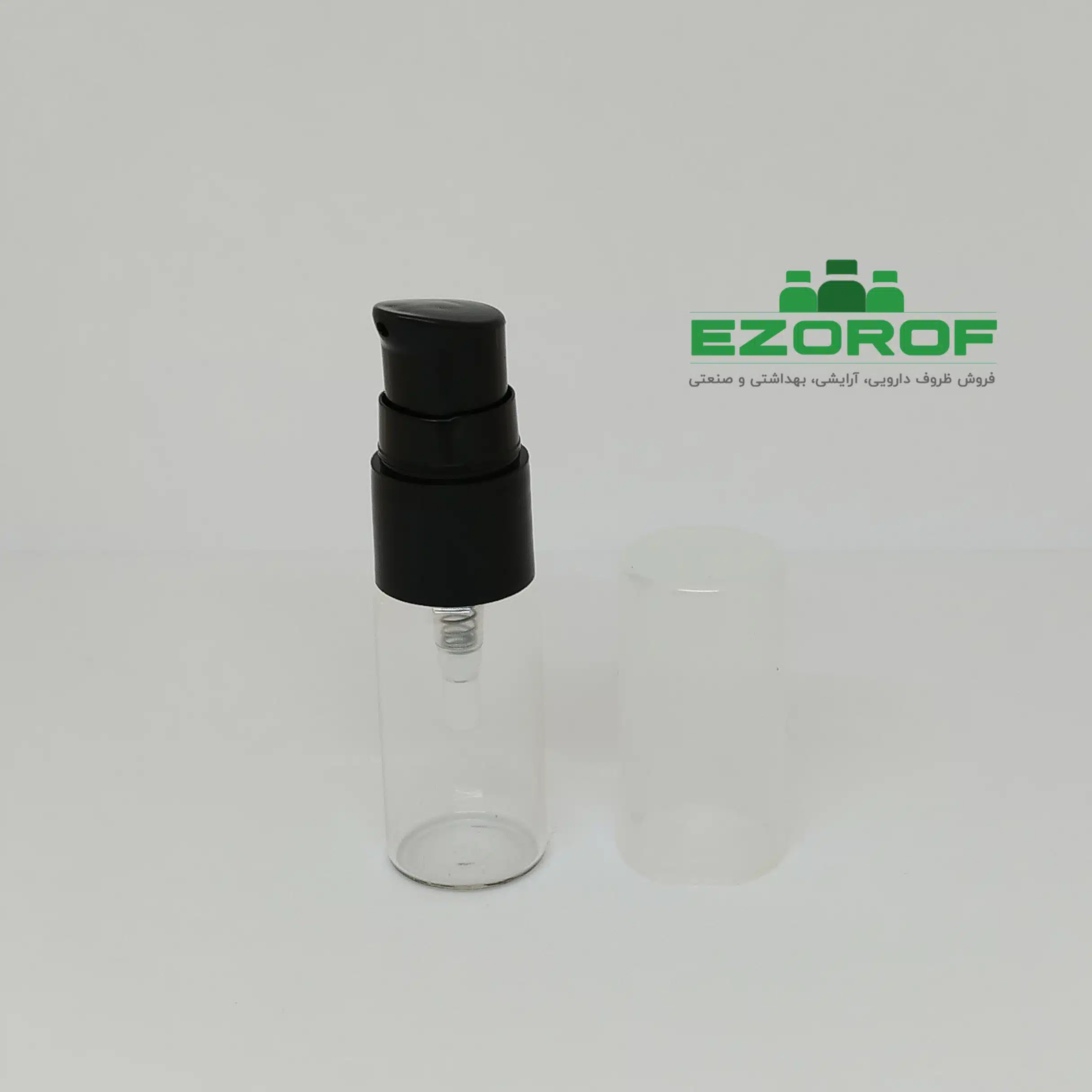 شیشه ویال ۱۰ میل شفاف با غلیظ پاش ۱۸ مشکی - Image 4