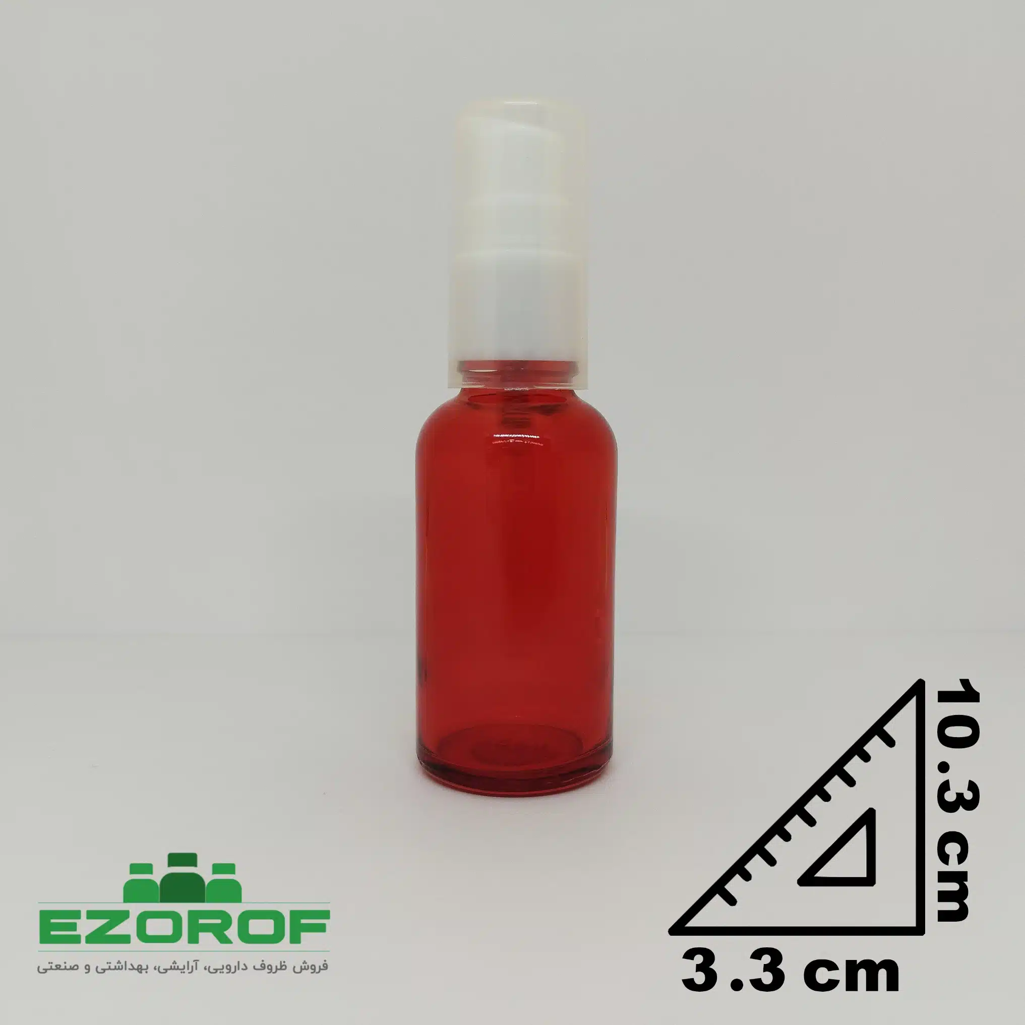 شیشه ۳۰ میل قرمز با غلیظ پاش ۱۸ سفید - Image 2