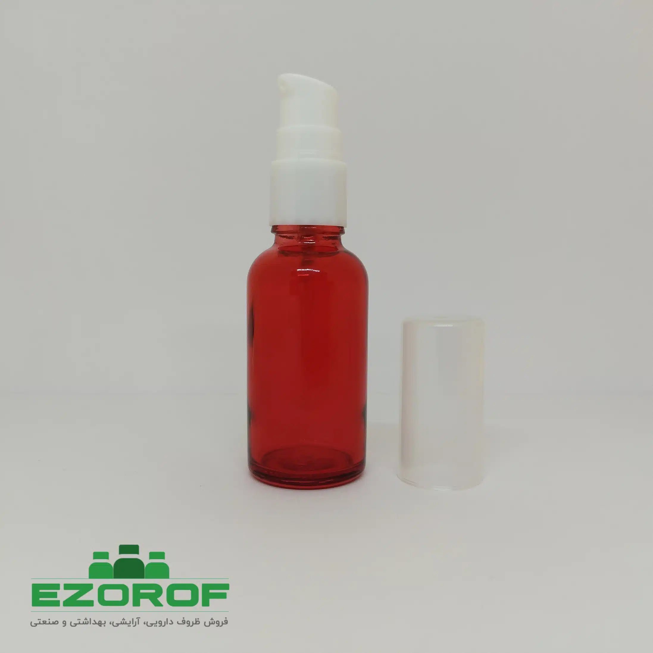 شیشه ۳۰ میل قرمز با غلیظ پاش ۱۸ سفید - Image 3