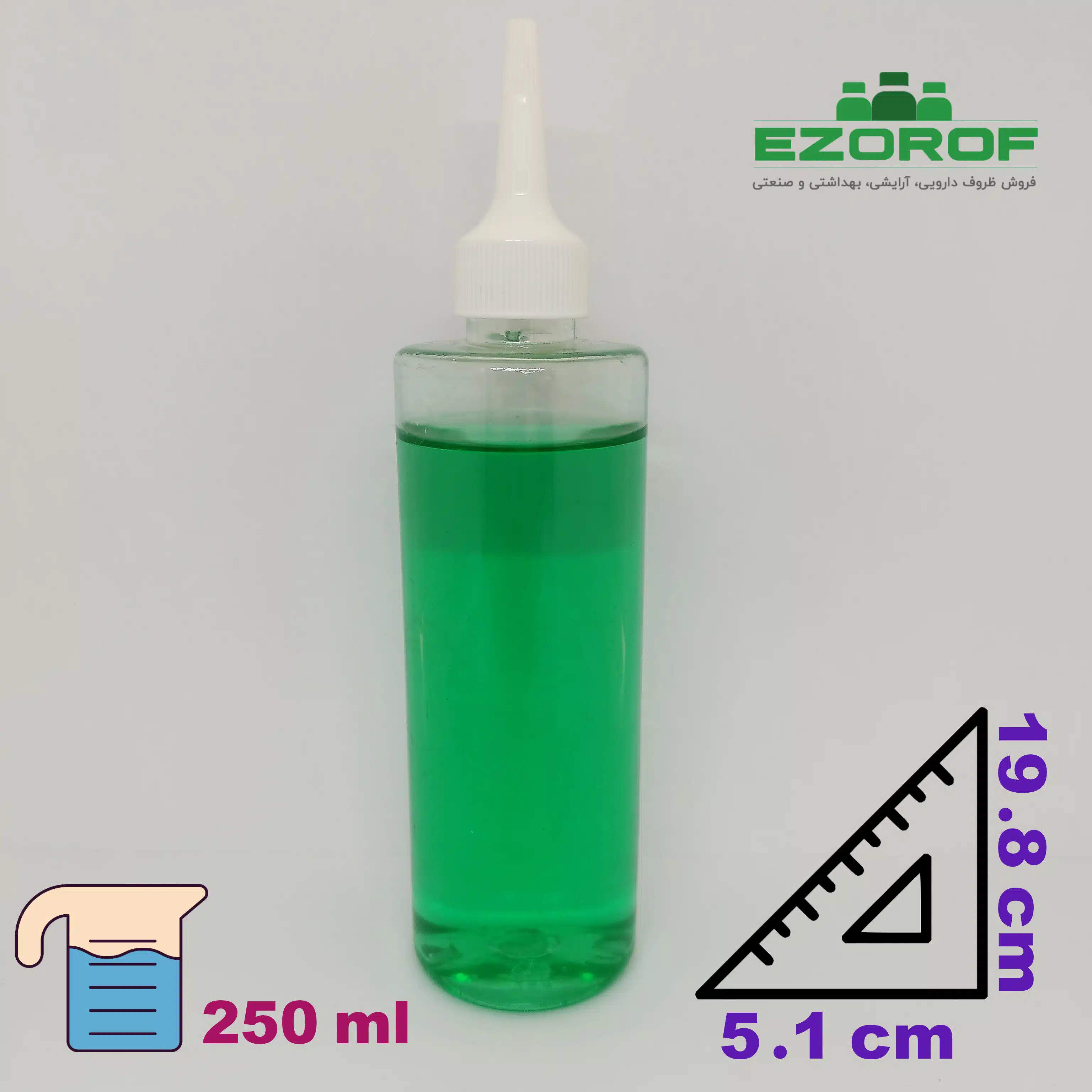 پت ۲۵۰ میل شفاف ۲۴ با درب چسبی ۲۴ سفید - Image 2