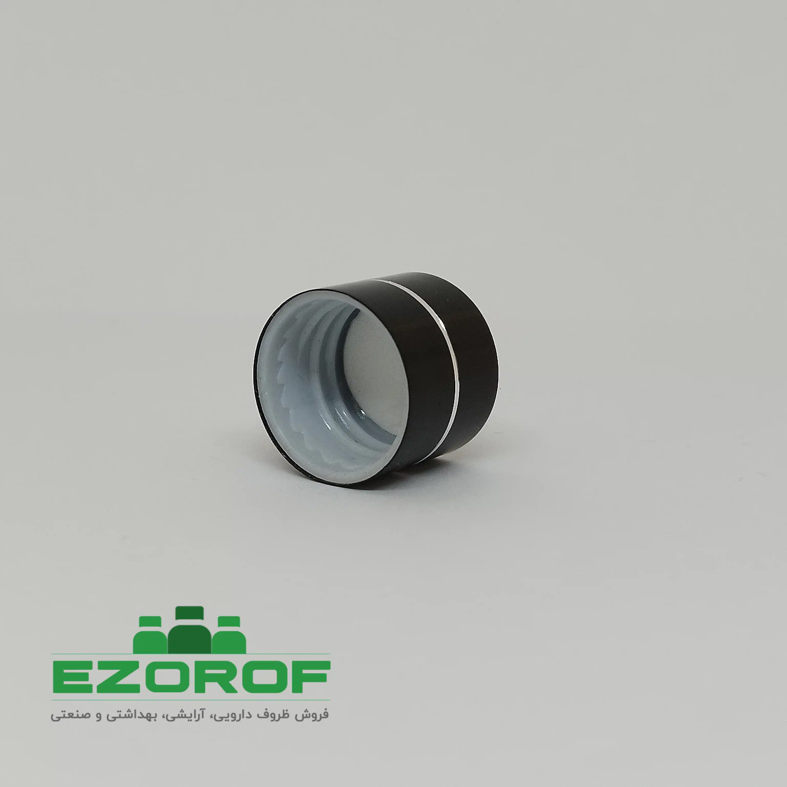 شیشه 100 میل قهوه ای با درب 18 مشکی رینگ دار - Image 4