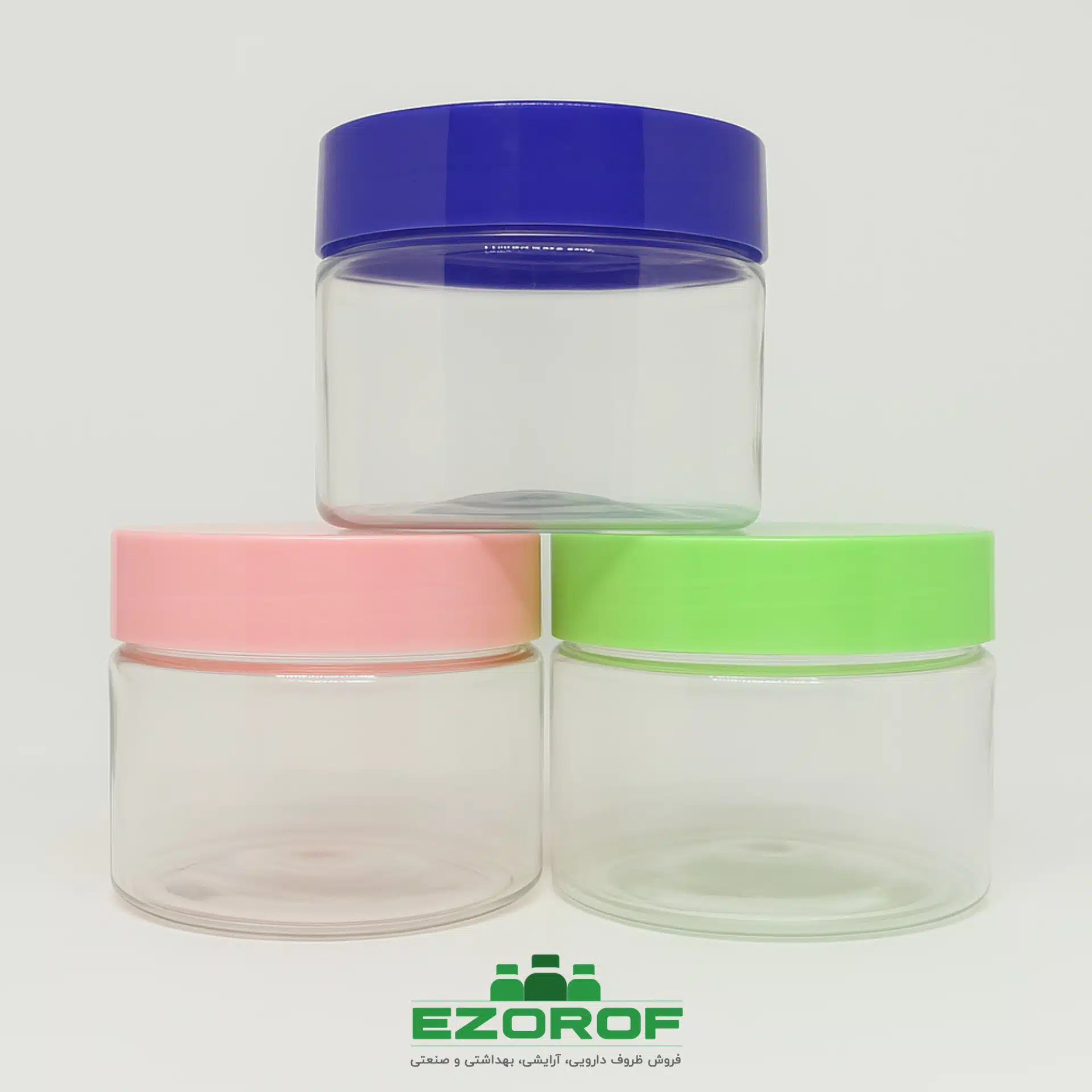 جار پت 150 میل شفاف با درب رنگی دهانه 70 - Image 2