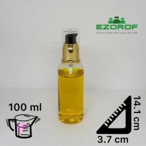 بطری پت 100 میل شفاف با غلیظ پاش 20 طلایی مشکی